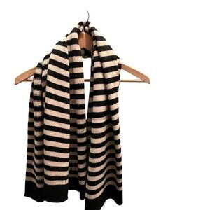 Jack + Lucy Black and Cream Striped Scarf Oversized NWT